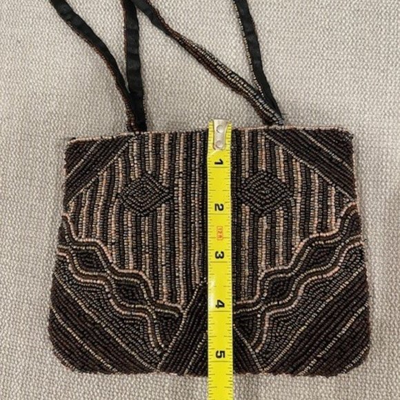 Vintage black mutli-colour beaded purse handbag - Picture 4 of 4